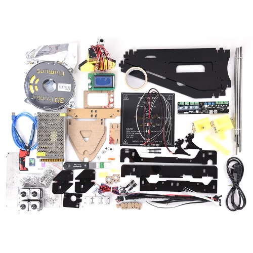 

Набор прецизионных настольных 3D-принтеров высокой точности Prusa i3 DIY Self Assembly 12864 ЖК-экран Акриловая рамка Размер печати 210 * 210 * 225 мм
