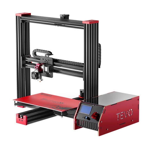 Tevo Black Widow I3 Imprimante 3D Kit de bricolage Cadre en aluminium Grande taille d'impression 370 * 250 * 300mm Haute précision Adoptez pour MKS MOSFET Contrôleur de chauffage Extrudeur à micro-écran LCD avec caisson chauffant