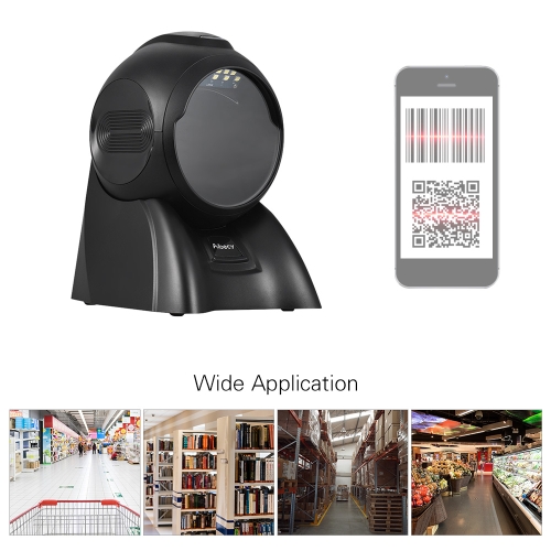 

Aibecy Desktop 1D 2D Barcode Scanner Presentation Omni Omnidirectional Scanner Bar Code Reader 2300 times/s with USB Cable for Stores Supermarket Warehouse