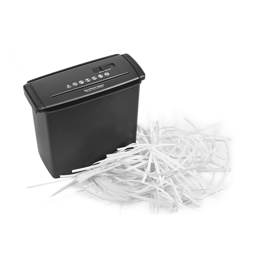 

Compact Size Automatic A4 Paper Shredder 5-sheet Strip-Cut with 10L Wastebasket for Home Office Bank Hospital