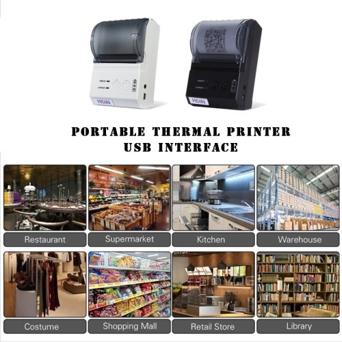 

HOP-E200 Portable Thermal Receipt Printer USB+BT(3.0+4.0) Connection