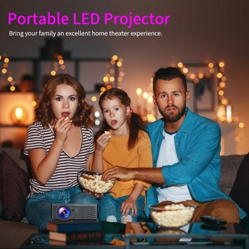 

Mini Projector 1080P Supported 5000 Lux 150 Inch Display Portable Video Movie