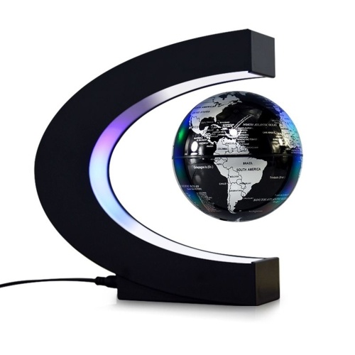 

3 Inch Magnetic Levitation Floating Globe World Map Globe with C Shape Base LED Lights for Teaching Home Office Desk Decoration