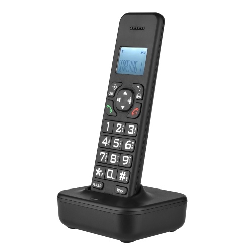 

D1002B Cordless Phone with Answering Machine Caller ID/Call Waiting 1.6 inch Backlight LCD 3 Lines Screen Display Rechargeable Batteries Support 16 Languages for Office Home Conference