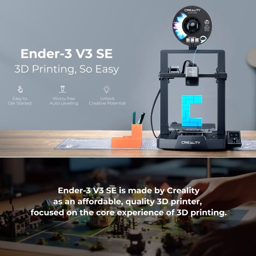 Creality Ender-3 V3 SE 3D Printer CR Touch Auto Leveling 220*220*250mm Printing Size and 3.2in Color Knob Screen 