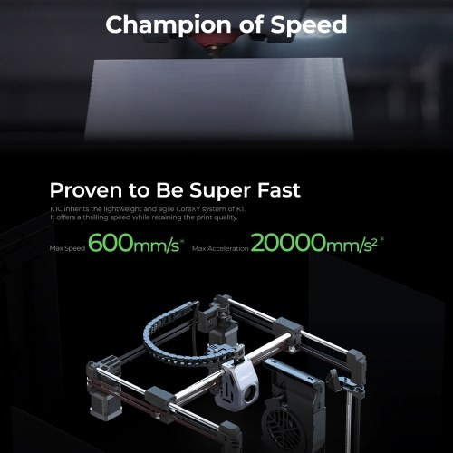 Creality K1C 3D Printer 600mm/s High Speed FDM 3D Printers Print Size 220x220x250mm with Al Camera Observant All-Metal Hot End Kit 