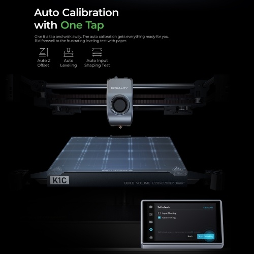 Creality K1C 3D Printer 600mm/s High Speed FDM 3D Printers Print Size 220x220x250mm with Al Camera Observant All-Metal Hot End Kit 