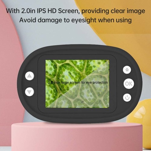 Portable 2.0inch IPS Screen 200 Times Magnification Single Lens Microscope 