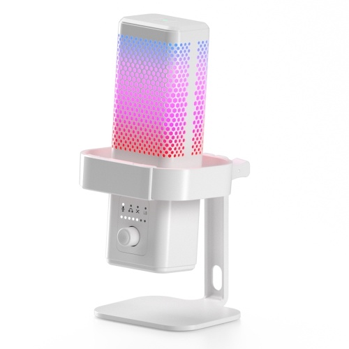 

USB-игровой микрофон, комплект компьютерного микрофона с шумоподавлением и подставкой, RGB-подсветка, кардиоидный режим приема