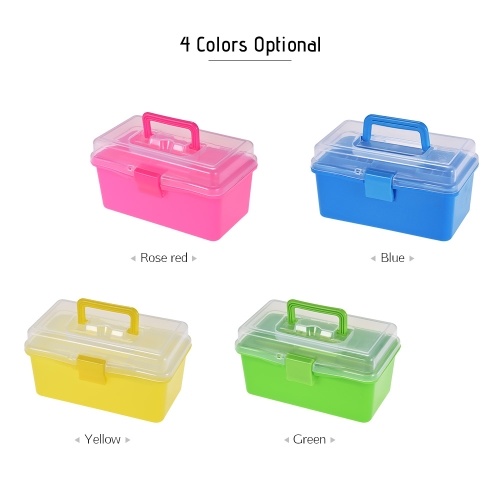 

Portable Plastic Art Storage Box Watercolor Oil Painting Supplies Multipurpose Case with Handle for Artists Students