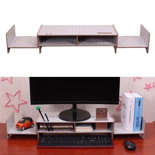 

DIY Многофункциональный монитор подставки Riser Large Desk Organizer Wood Transformable Design for Office School Home