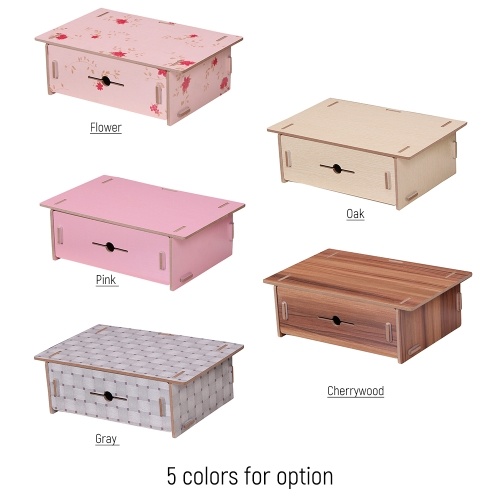 

Small Desk Monitor Riser Stand Organizer Wood with Pen Holder Drawer for School Office Home Stationery Storage