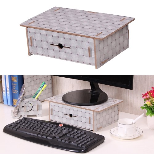 

Маленький настольный монитор Riser Stand Organizer Wood с выдвижным ящиком для школьного офиса