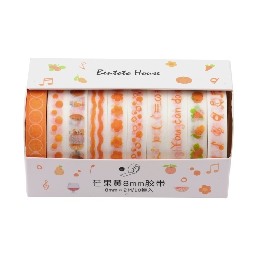 Washi Japanese Paper Tapes Scrapbooking Tape Rolls Lovely Design 10pcs / set