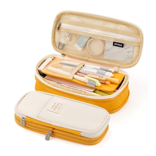 Large Capacity School Pencil Case Stationery Zipper Pocket Office Storage Multilayer Storage Pocket 