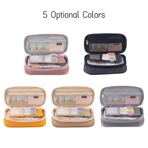 Large Capacity School Pencil Case Stationery Zipper Pocket Office Storage Multilayer Storage Pocket 