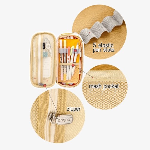 Large Capacity School Pencil Case Stationery Zipper Pocket Office Storage Multilayer Storage Pocket 