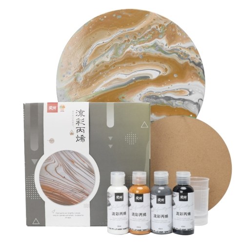 Acrylic Pouring Paint Set of 4 Bottles (2oz/60ml) Bottles High Flow Liquid Acrylic Paint for Canvas Wood Stone Glass Tile Paper