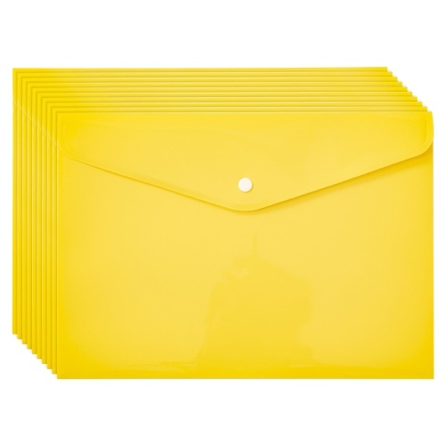 

Expanding File Folder 1 Pocket Plastic Envelope File Organizer with Button Closure Card Slot Portable A4 Size Desktop Document Storage Waterproof for Coupon Invoice Receipt Cards Tickets Business Study Home 10PCS