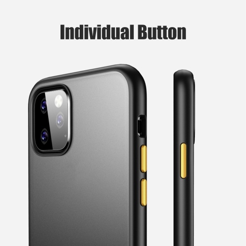 

Lightweight Waterproof 6.5 Type Mobile Phone Cover High transparency Natural Color Of Bare Machine With Green Edge Orange Button For I-phone 11