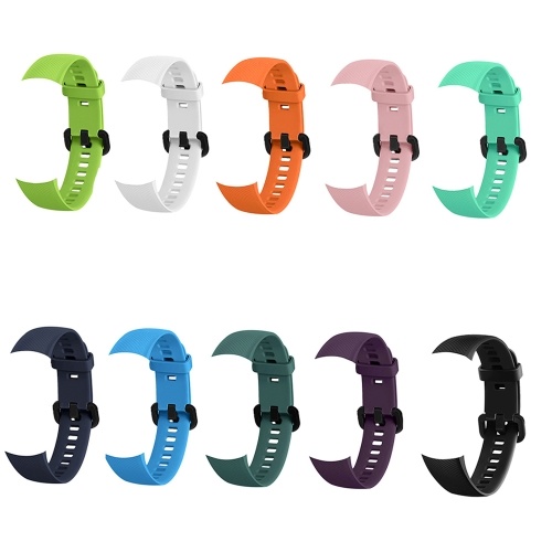 Smartwatch Band Replacement Silica Gel Bracelet Strap Band Accessories Watch Belt Women Men Wristbands Compatible with Honor Band 5 10 colors