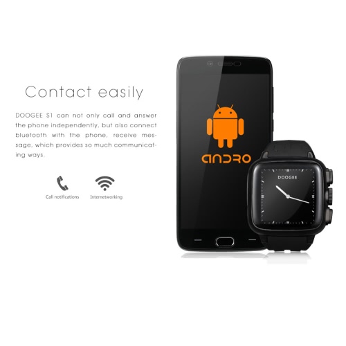 

DOOGEE S1 смарт-смотреть телефон 3G WCDMA андроид 4.4 OS MTK6572 двухъядерный Bluetooth 4.0 1.54 «IPS экран 512 МБ ОЗУ 4 ГБ ПЗУ 5M