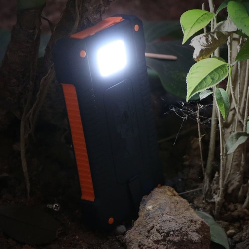 

8000mAh Зарядное устройство солнечной энергии Светодиодный свет Двойные порты USB Большая емкость Перезаряжаемый водонепроницаемый