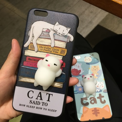 

Rabbit with Black Background for iPhone6/6S Case Cute 3D Squishy Silicon TPU Shell Squeeze Stress Relieve Toys Mobliephone Back Cover
