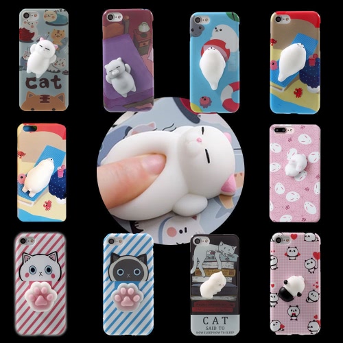 

Rabbit with Black Background for iPhone6/6S Case Cute 3D Squishy Silicon TPU Shell Squeeze Stress Relieve Toys Mobliephone Back Cover