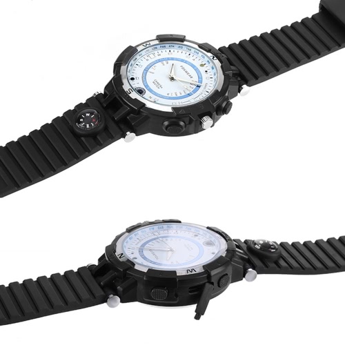 FOXWEAR WiFi reloj de la cámara reloj de pulsera Smartwatch 720P HD reloj inteligente de WiFi remoto de vigilancia de la versión nocturna de infrarrojos fotografiar la brújula de grabación de vídeo LED linterna para iOS teléfonos Android