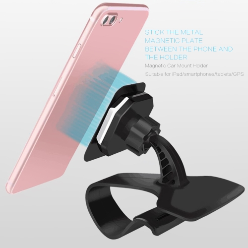 

Universal Magnetic Cell Phone Holder Clip-on Vehicle Dashboard Bracket Car Mount Holder Stand Safety Mobile Phone Bracket for iPad
