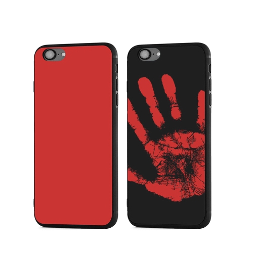 Fashion Creative Interesting Induction Thermal Sensor Heat Discoloration Magical Phone Back Case Soft Cover for iPhone 6 Plus / 6s Plus Red