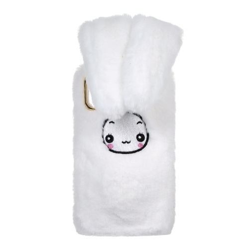 

Furry Bunny Phone Case Fluffy Winter Protective Moving Rabbit Long Ears Cute Cellphone Cover Replacement for i-Phone 11
