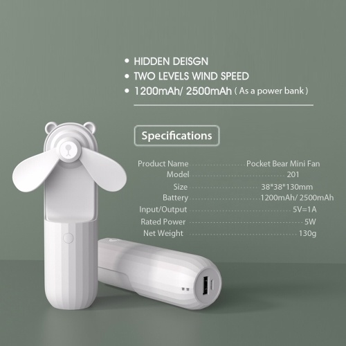 

Pocket Bear Fan Mini Portable Handheld Electric Fan