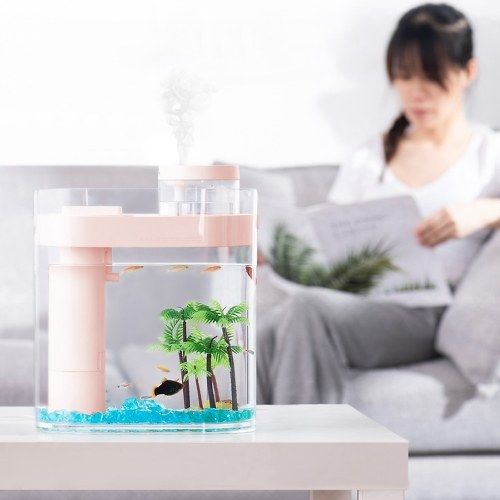 

Desgeo Amphibious Fishbowl С Кислородным Водяным Насосом Экологический Просмотр Fish Tank RGB LED Красочные Fish Box