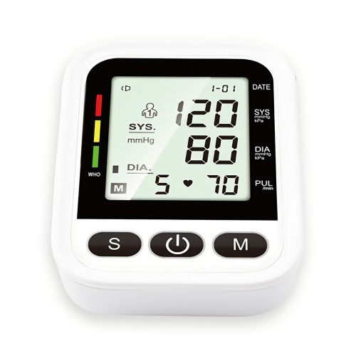 

Arm Electronic Blood Pressure Monitor Portable Sphygmomanometer Heart Rate Alarm with Automatic Digital LCD Display Intelligent Pressurization Voice Broadcast Smart Blood Pressure Device