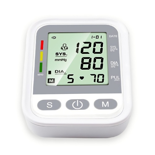 

Arm Electronic Blood Pressure Monitor Portable Sphygmomanometer Heart Rate Alarm with Automatic Digital LCD Display Intelligent Pressurization Voice Broadcast Smart Blood Pressure Device
