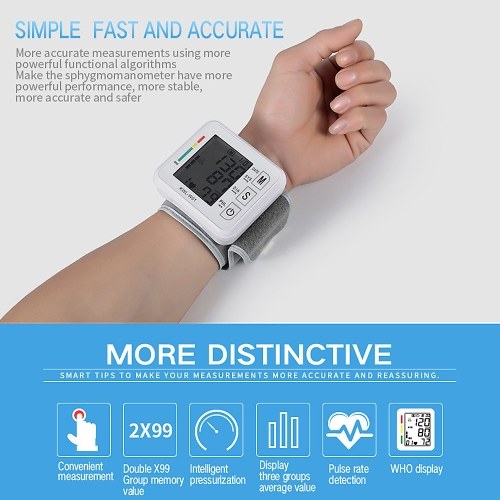 

KWL-W01 Wrist Blood Pressure Monitor English Voice Broadcast