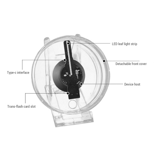 DF-11 3D Hologram Fan 11cm LED Holographic Projector Advertising Machine Portable Desktop Naked-Eye Stereo Display Built-in Speaker (Transparent) 