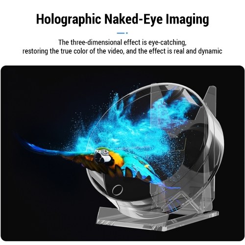 DF-11 3D Hologram Fan 11cm LED Holographic Projector Advertising Machine Portable Desktop Naked-Eye Stereo Display Built-in Speaker (Transparent) 