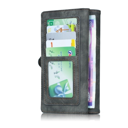 

For iPhone 6 6S 6P 6SP 7 8 7P 8P X Multifunction Zipper Wallet Magnet Protective Phone Card Case Detachable Flip PU Leather Cover Stylish Anti-scratch