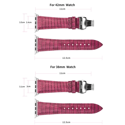 QIALINO Pull-up Genuine Leather Replacement Watch Band Strap for Apple iWatch Series 3/2/1 42mm Sport / Edition Men's Women's Brac