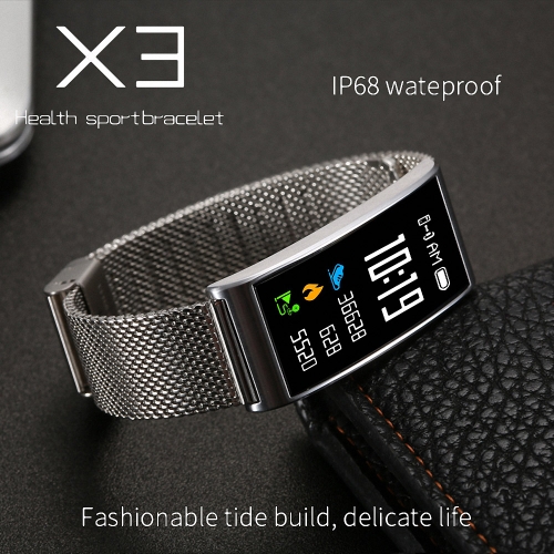 

Microwear X3 Waterproof Smart Band - Metal Band