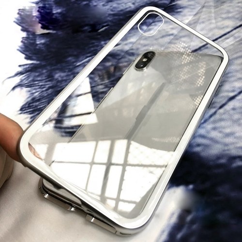 Magneto Magnetic Adsorption Case Clear Tempered Glass Red&i-phone7/8