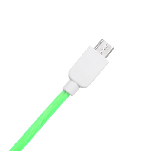 Cable USB de 3 pies de cables de carga rápida Cable con linterna LED Cable de fecha de emisión visible de resplandor para iPhone (interfaz verde Micro USB-B)