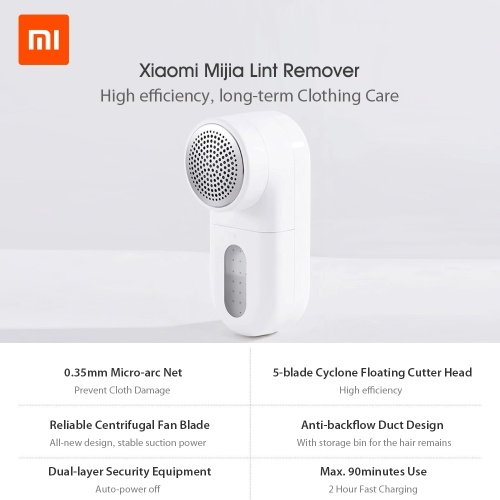 Xiaomi Mijia Lint Remover Set USB Charging 90min Endurance 0.35mm Knife Small Brush Cloth Protection Low Noise Cut Machine Fabrics Fuzz Shaver with Cu