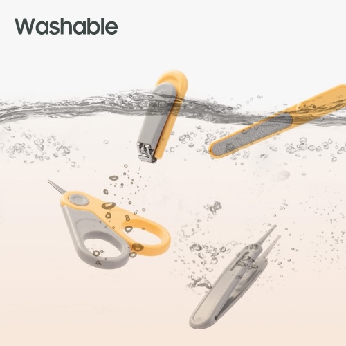 

LUSN Baby Nail Ear Care Kit Portable Washable Nail Clippers Soft Earpick with Magnifying Glass LED Light