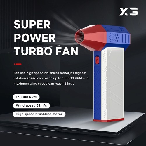 X3 Super Turbo Fan Jet Dry Blower - High-Speed 130000RPM Handheld Dust Remover 