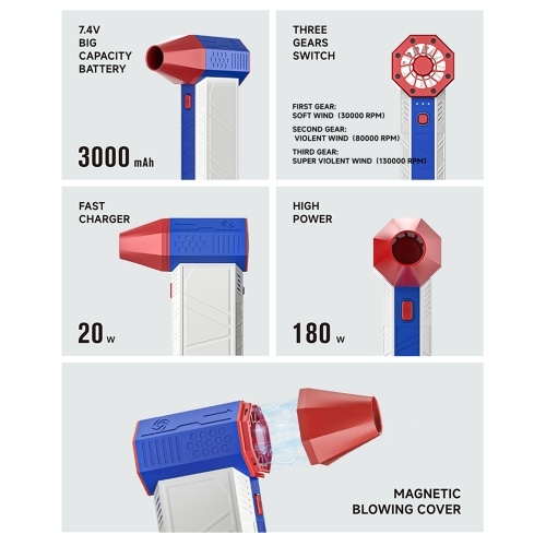 X3 Super Turbo Fan Jet Dry Blower - High-Speed 130000RPM Handheld Dust Remover 