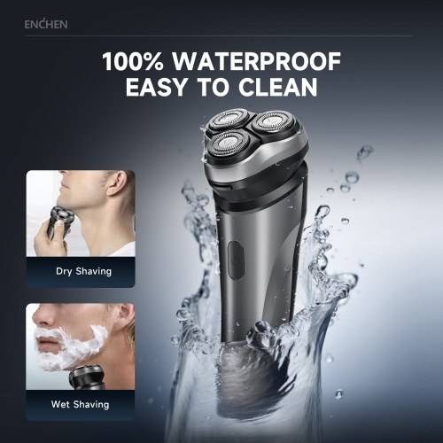 ENCHEN Black Stone Max Electric Razor for Men Rotating Head Cordless Shaver Rechargeable Portable Razor Wet and Dry Use Waterproof 